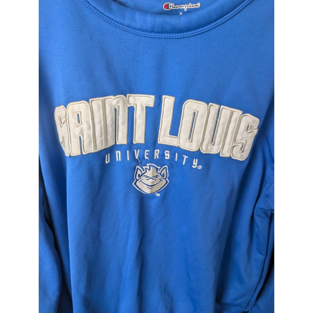 Champion Saint Louis Uni Billikens Blue Crewneck Sweatshirt Pullover Mens L - Picture 3 of 6
